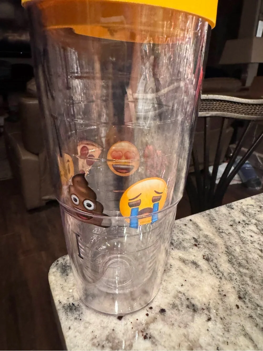 I Speak Fluent Emoji Yellow Lid Tumbler